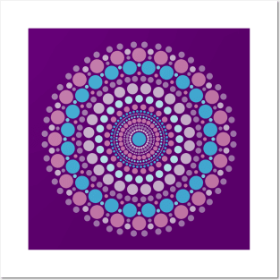 Purple Mandala Dotted Posters and Art